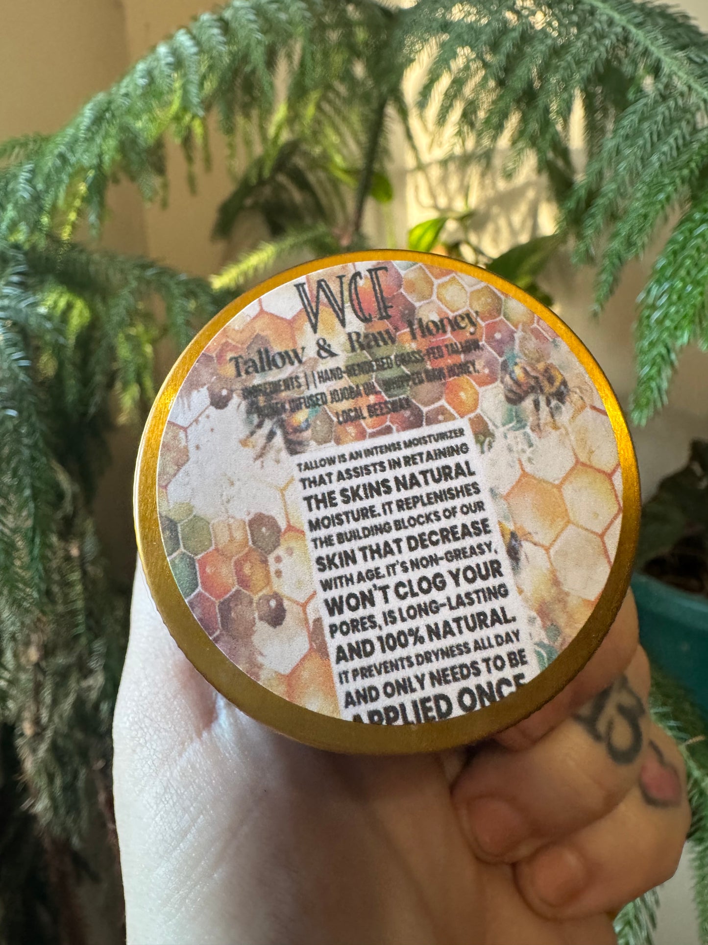Tallow & Raw Honey Healing Crème (4oz amber glass jar)