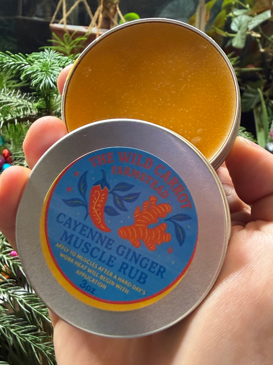 Warming Cayenne and Ginger Muscle Rub (3oz tin)