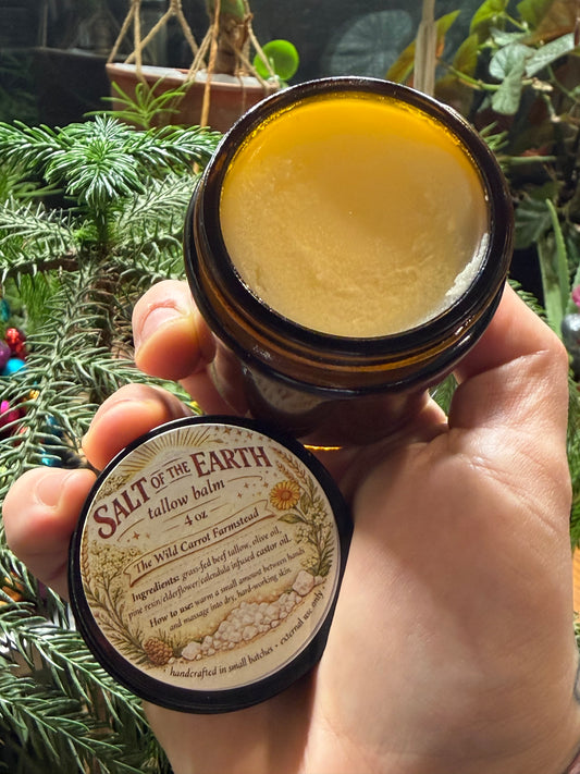 Salt of the Earth Tallow Balm (4oz amber glass jar)