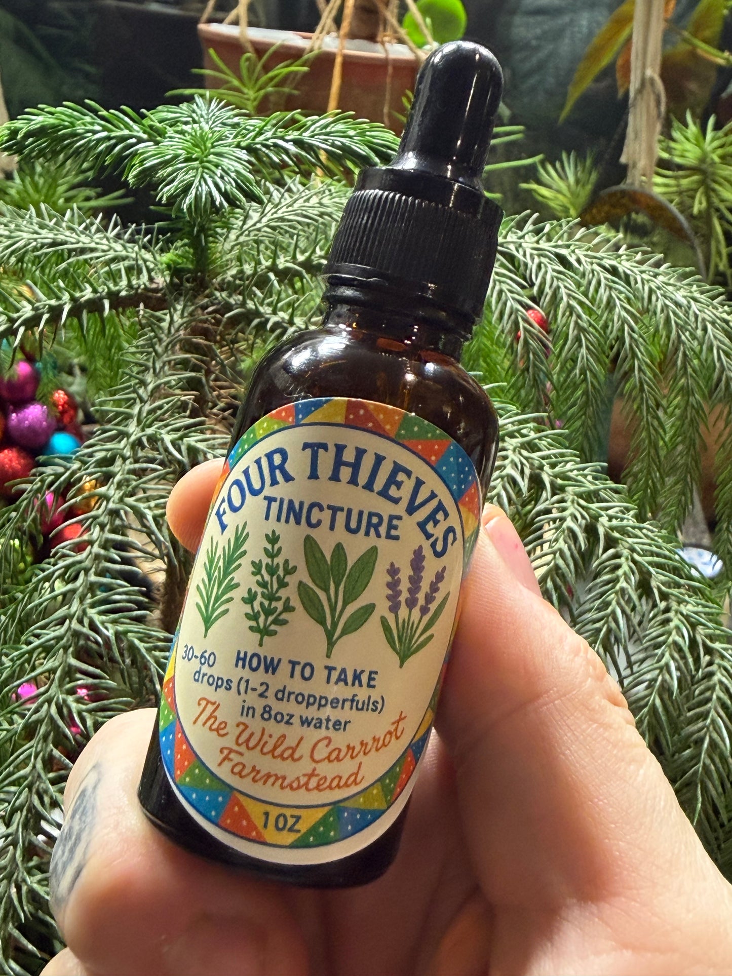 Four Thieves Tincture (1oz glass dropper)