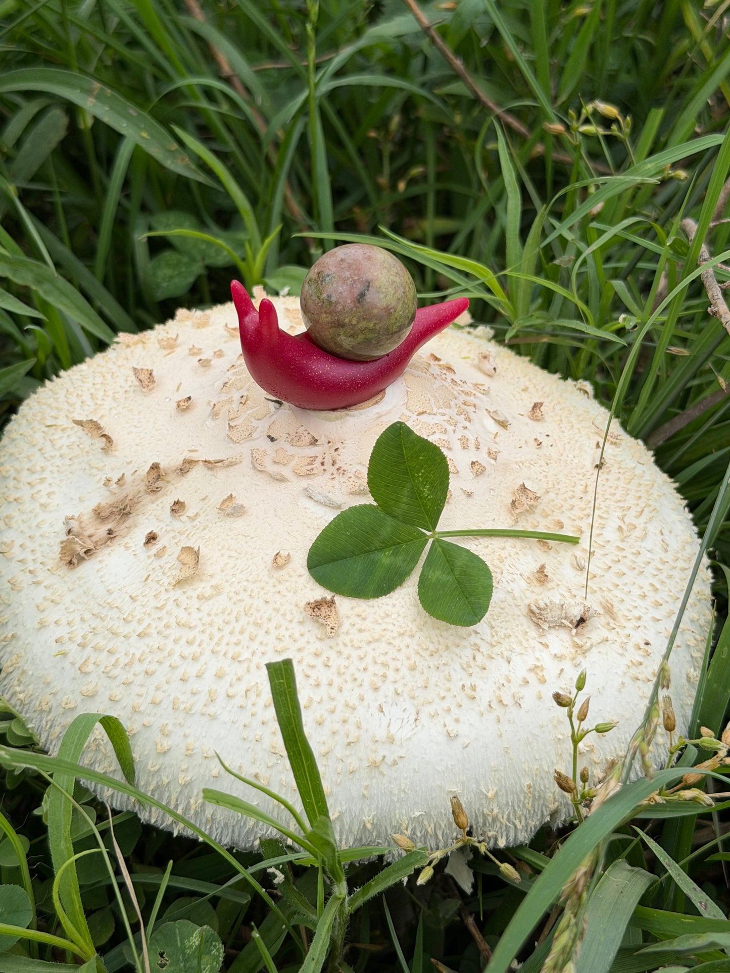 Hand-Cast Resin Snail with Interchangeable Stone Shell (2 sizes to choose from)
