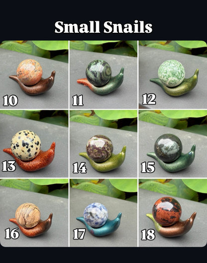 Hand-Cast Resin Snail with Interchangeable Stone Shell (2 sizes to choose from)