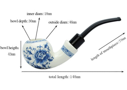Floral Ceramic Smoking Pipe