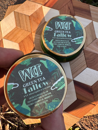 Green Tea Tallow RLT Absorption Crème (.5/1/2oz options in Green Glass Jar)