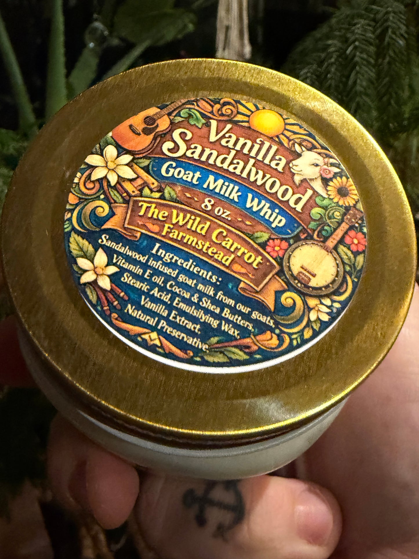 Vanilla Sandalwood Goat Milk Whip (8oz glass jar)