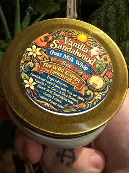 Vanilla Sandalwood Goat Milk Whip (8oz glass jar)