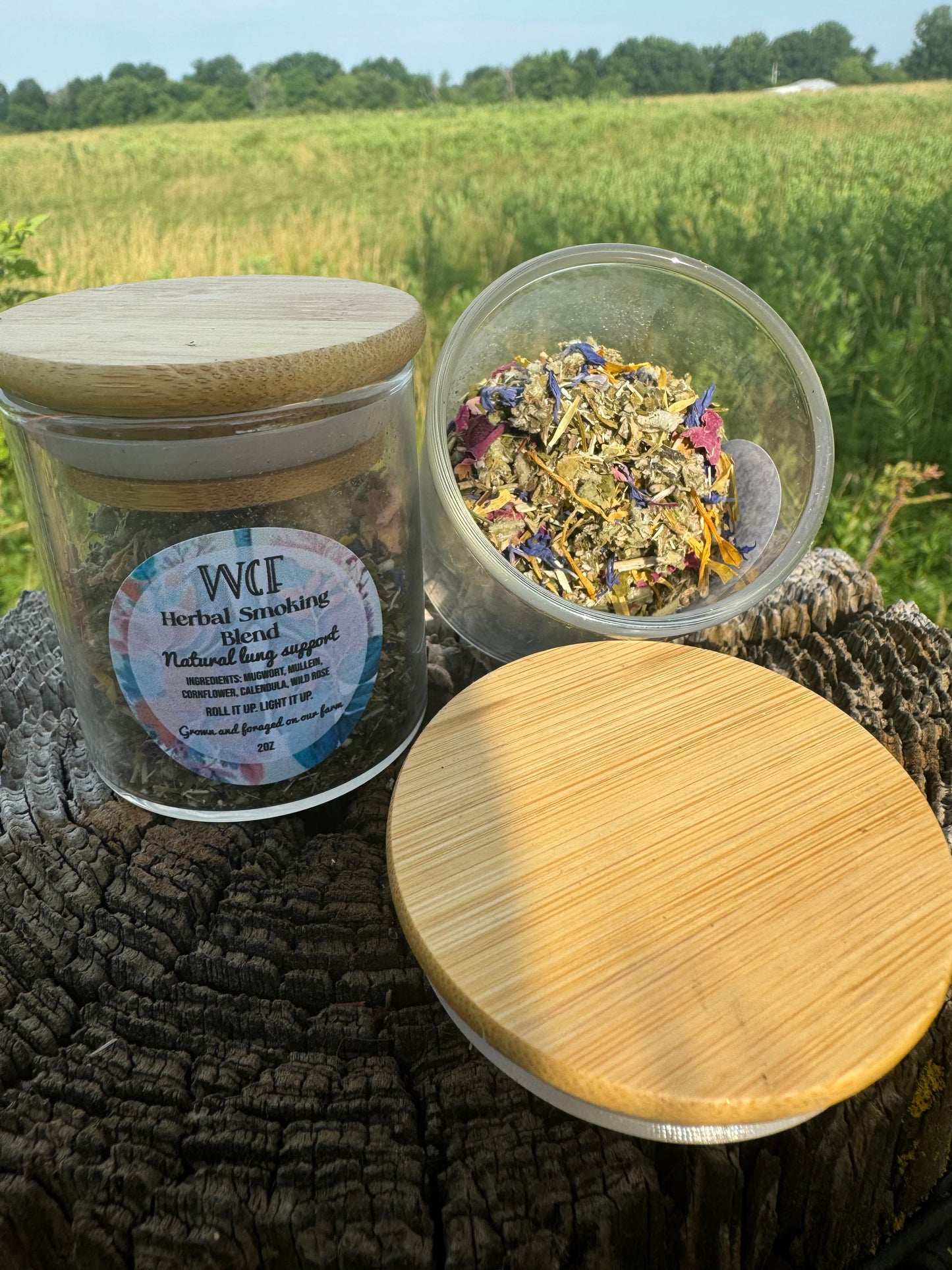 Herbal Smoking Blend SOLO (2oz glass container with wood lid)