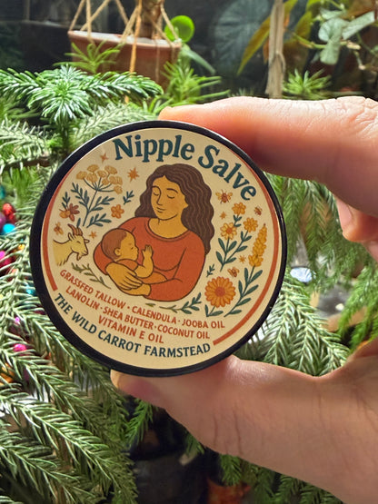 Calendula Infused Tallow Nipple Salve (2oz amber glass jar)