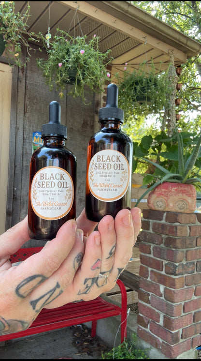 Black Seed Oil (Nigella Sativa infused Castor Oil 4oz glass dropper) *note! New packaging*