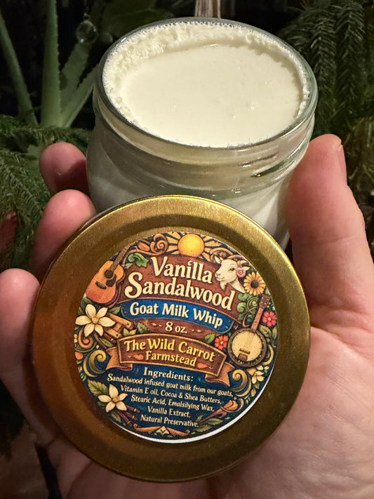 Vanilla Sandalwood Goat Milk Whip (8oz glass jar)