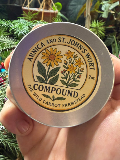 Arnica & St. John’s Wort Compound (2oz tin)
