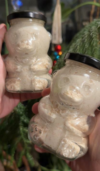 Sugar Bears: Whipped Vanilla Sandalwood Cocoa Butter & Tallow Sugar Scrub | 6 oz Teddy Bear Jar