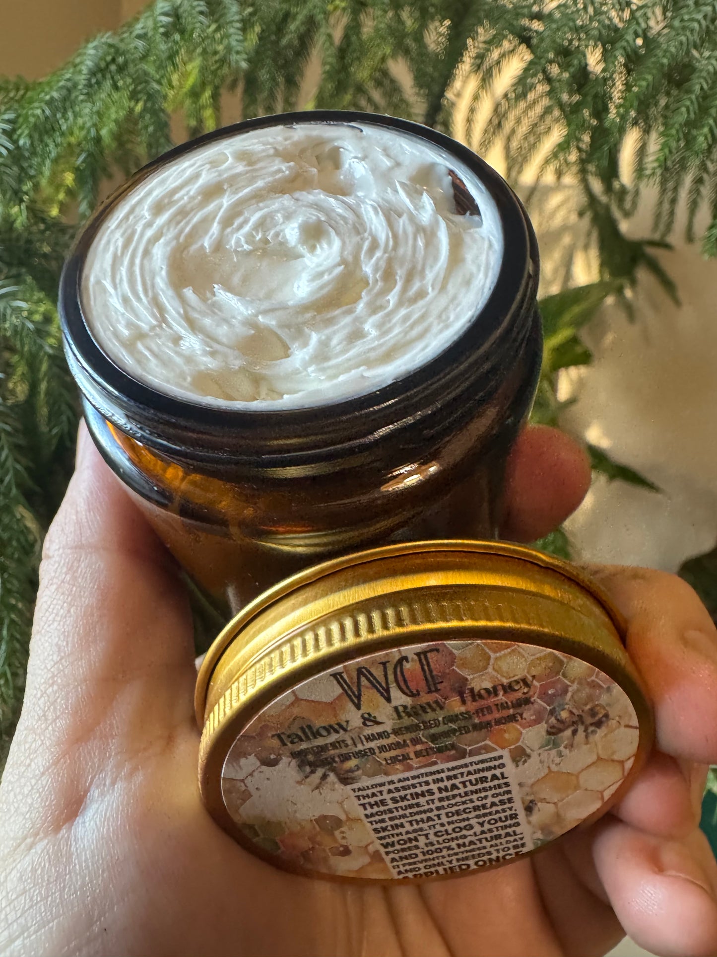Tallow & Raw Honey Healing Crème (4oz amber glass jar)