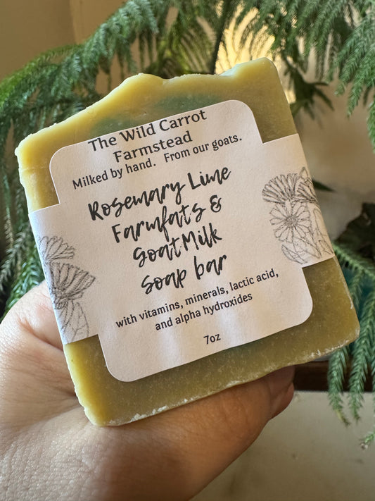 Rosemary Lime Farm Fats & Goat Milk Soap (7oz bar)
