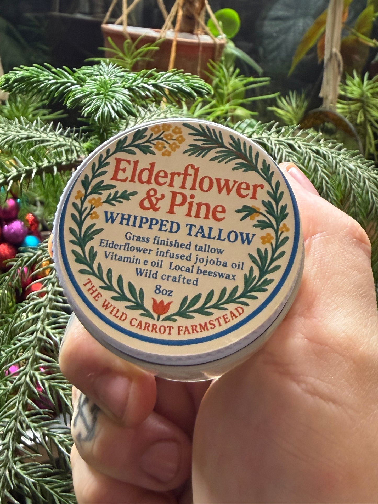 Elderflower and Pine Whipped Tallow (glass jar)
