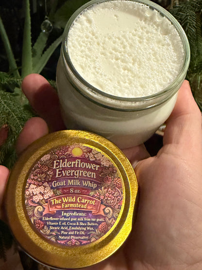 Elderflower Evergreen Goat Milk Whip (8oz glass jar