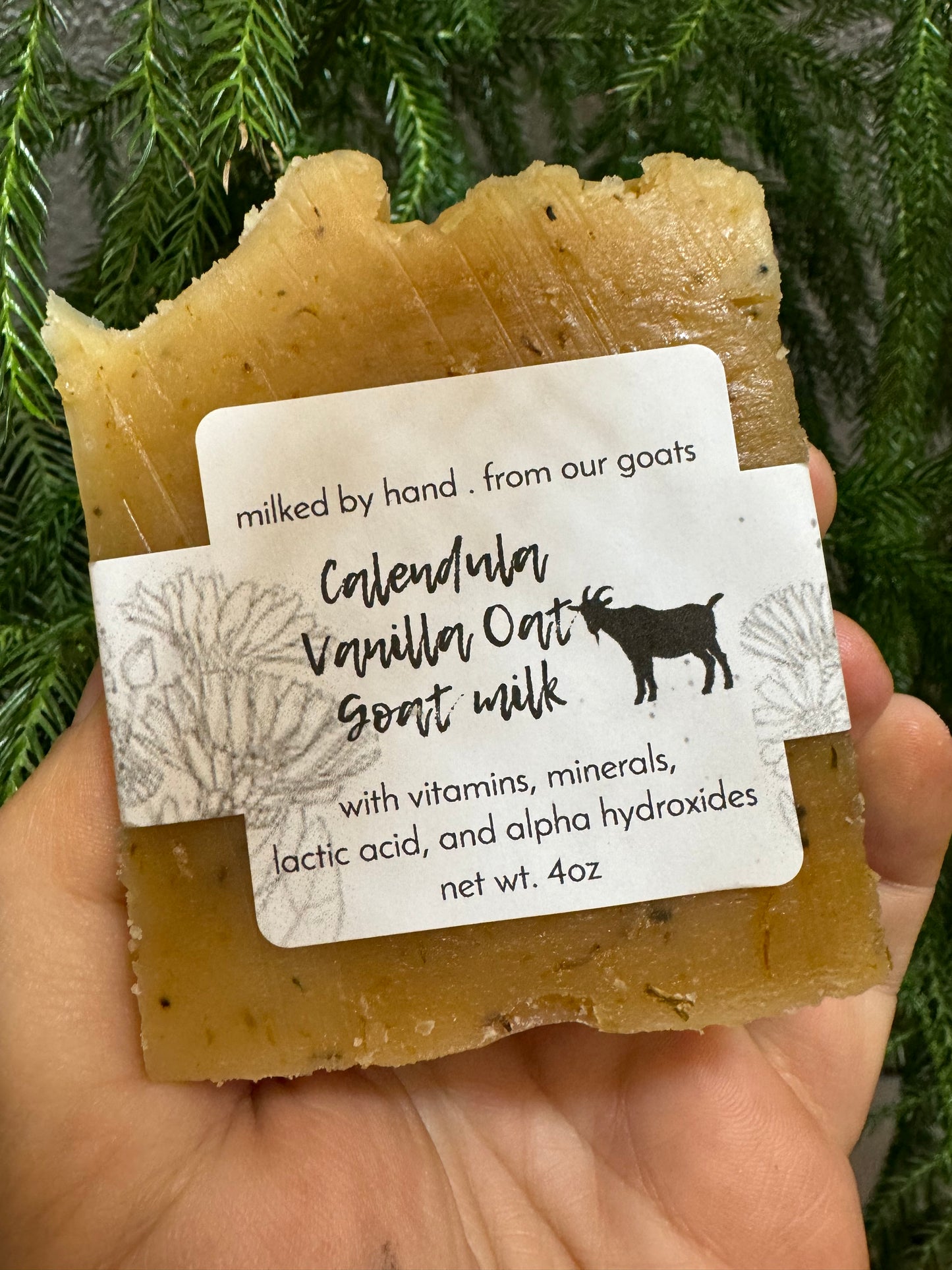 Calendula Vanilla Oat Goat Milk Soap (7oz bar)