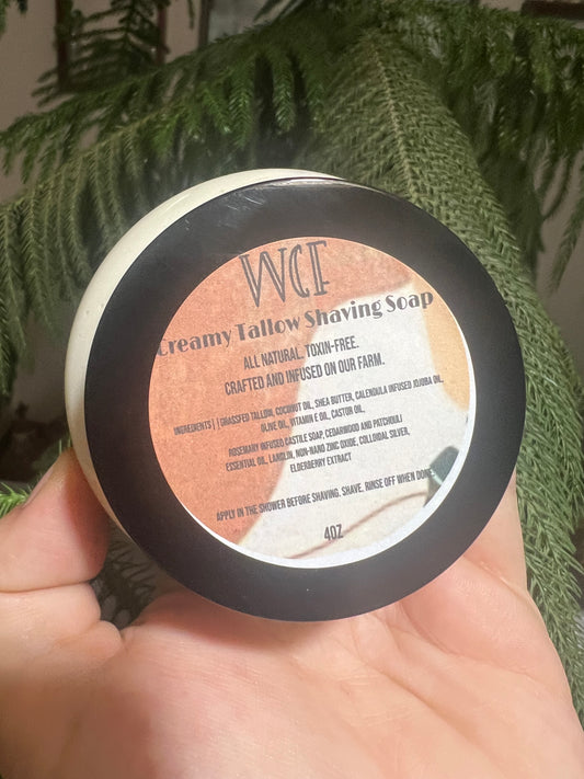 Creamy Tallow Shave Soap (4oz jar)