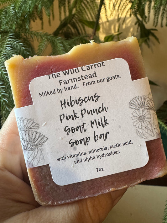 Hibiscus Pink Punch Goatmilk & Farm Fats Soap (7oz bar)