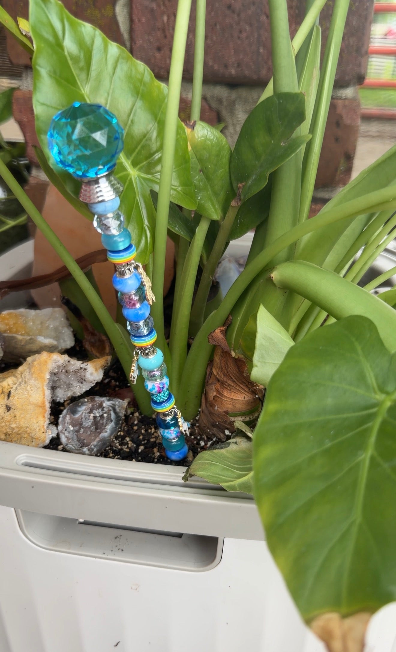Handmade Sparkly Beaded Plant Stakes