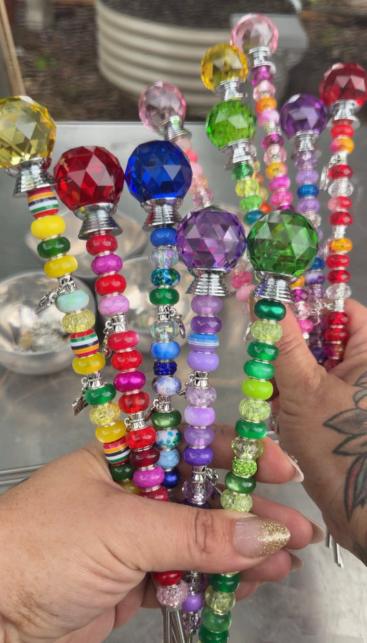 Handmade Sparkly Beaded Plant Stakes
