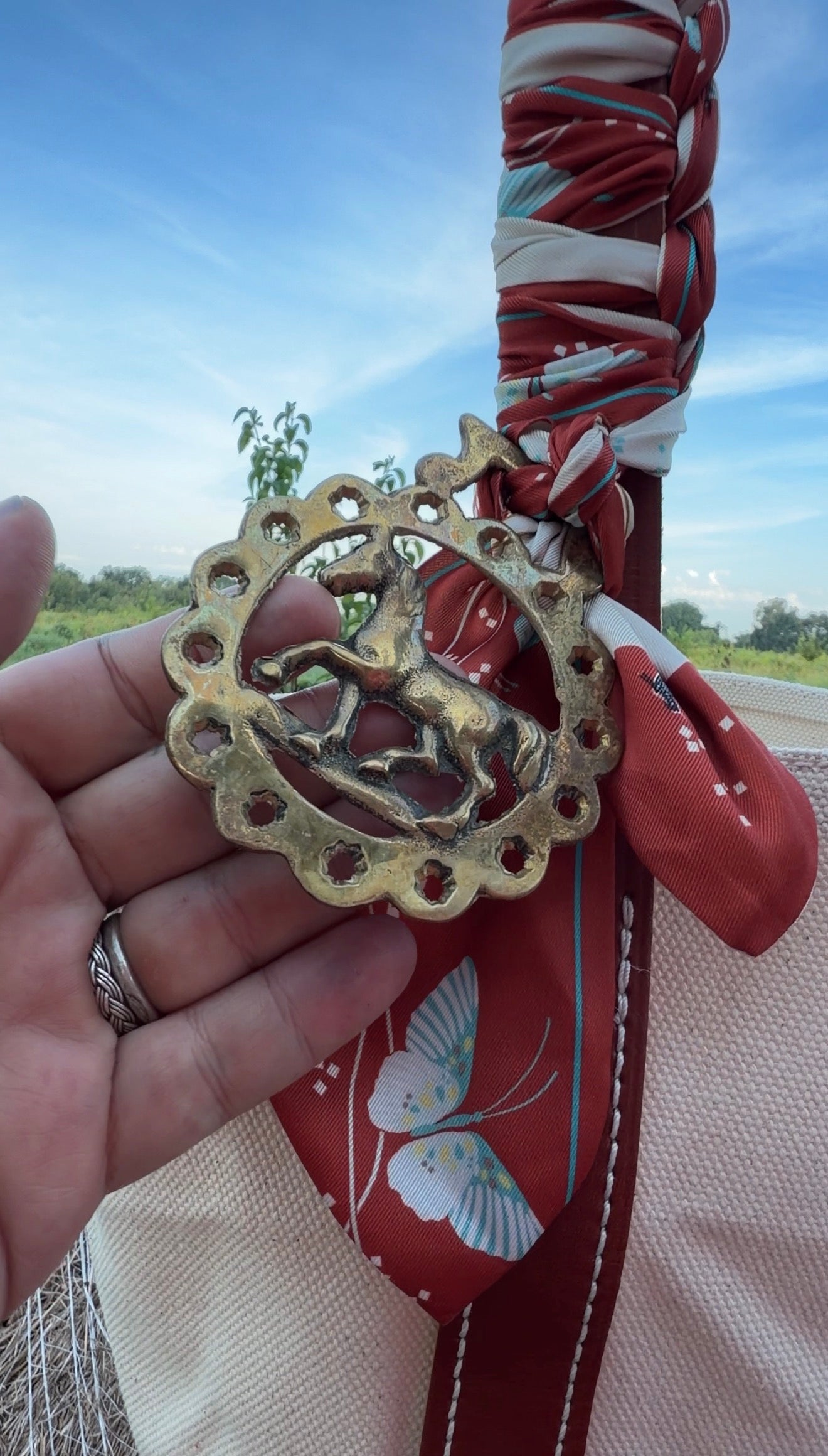 Horse Brass + Twilly Bag Charm