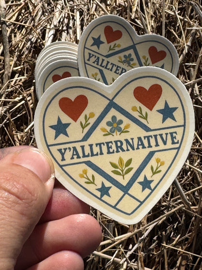 “Y’allternative Heart” 2.5” Sticker (full color vinyl)