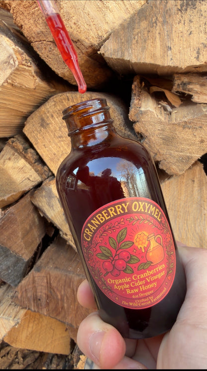 Cranberry Oxymel (4oz glass dropper)