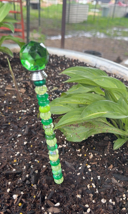 Handmade Sparkly Beaded Plant Stakes
