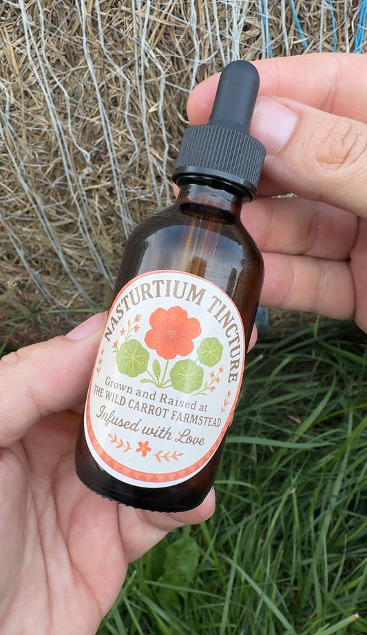 Nasturtium Tincture (2oz red glass dropper bottle)