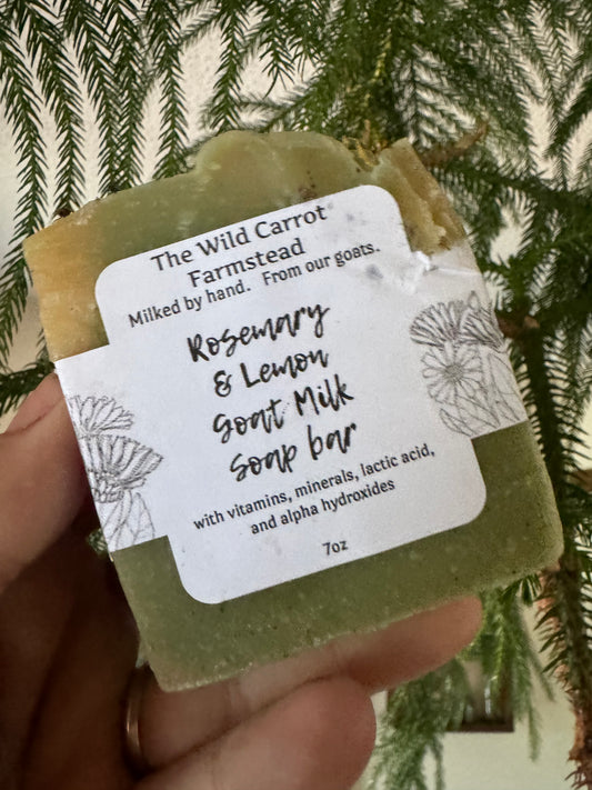 Rosemary & Lemon Goat Milk Soap (7oz Bar)