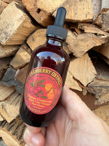 Cranberry Oxymel (4oz glass dropper)