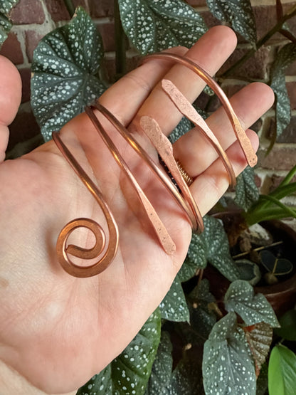 Handmade Hammered Copper Ankle Bangles (small or large)