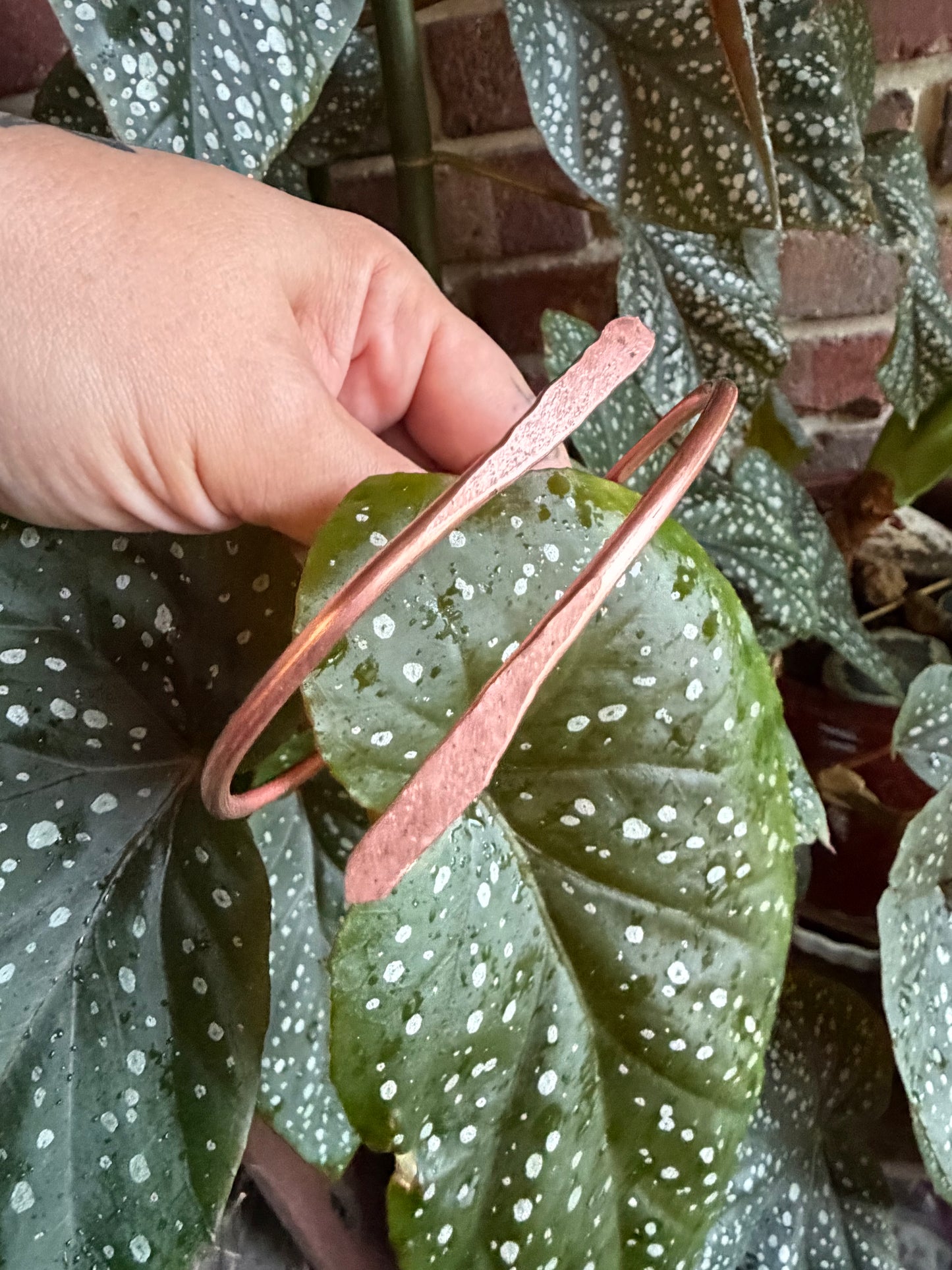 Handmade Hammered Copper Ankle Bangles (small or large)