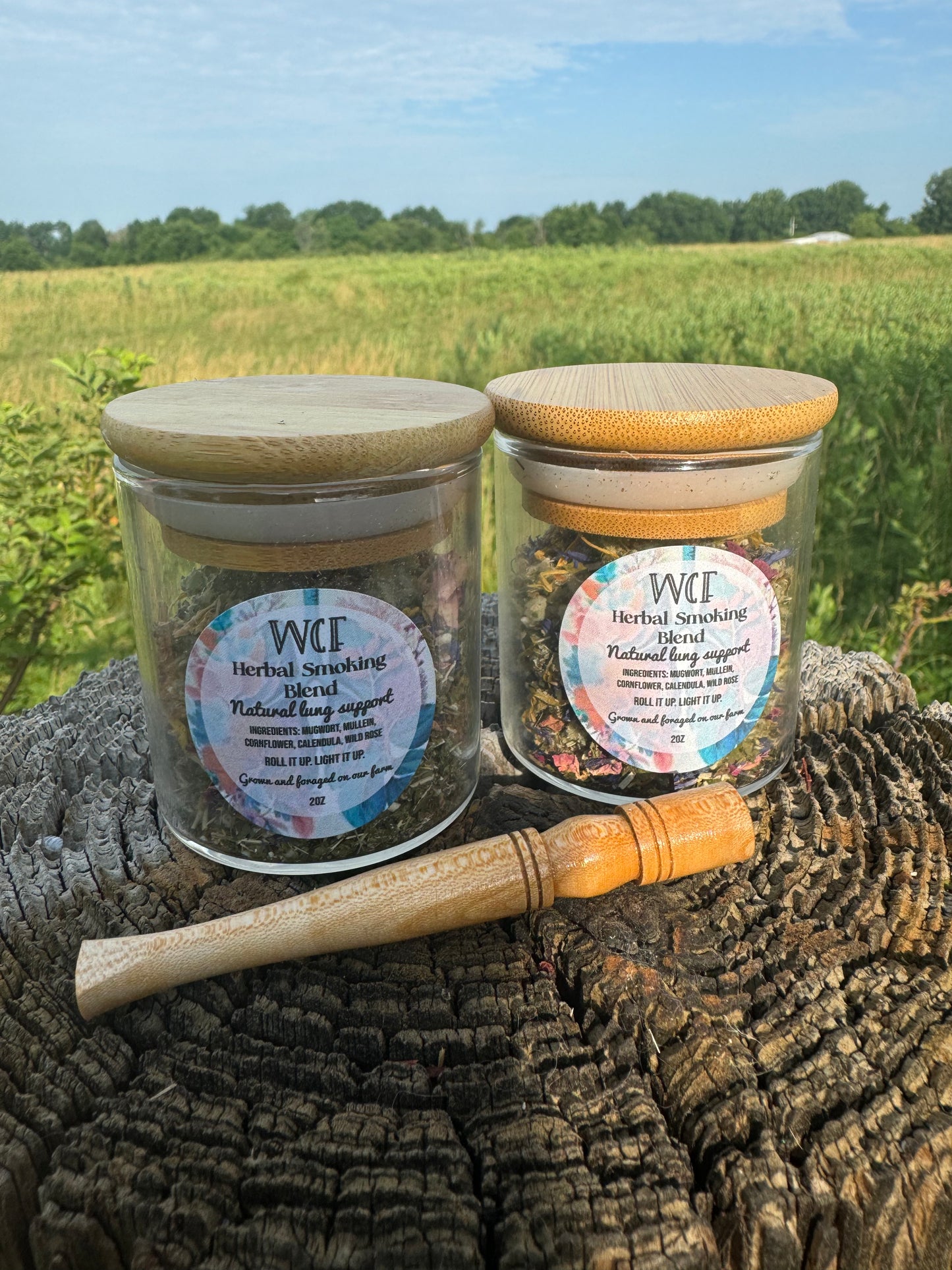 Herbal Smoking *Bundle* (2oz herbal smoking blend and natural wood pipe)