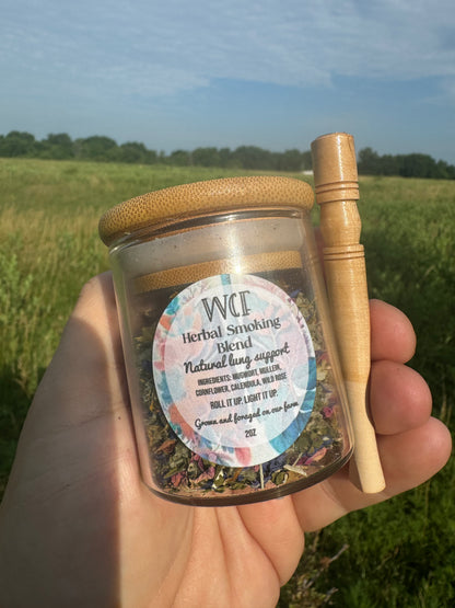 Herbal Smoking *Bundle* (2oz herbal smoking blend and natural wood pipe)