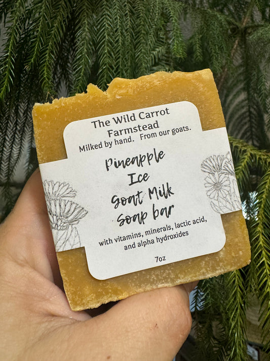 Pineapple Ice Goat Milk Soap & Farm Fats Bar (large 7oz bar)
