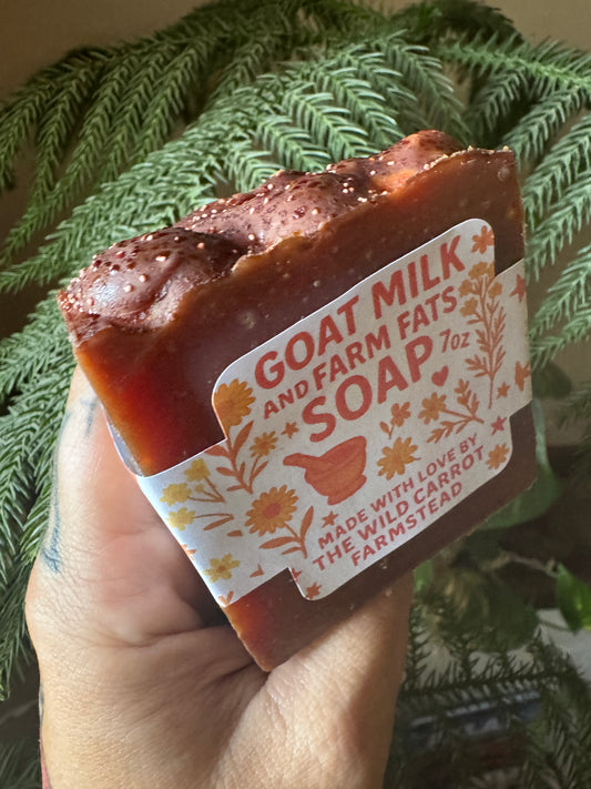 Dragons Blood Goat Milk and Farm Fats Soap (7oz Bar)