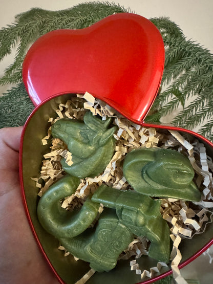 Rodeo Hearts Guest Soap Set of 5 minis (nectarine basil glycerin rice oil)