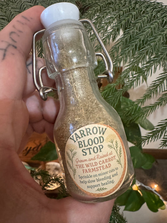 Yarrow Blood Stop Powder (2oz glass swing top bottle)