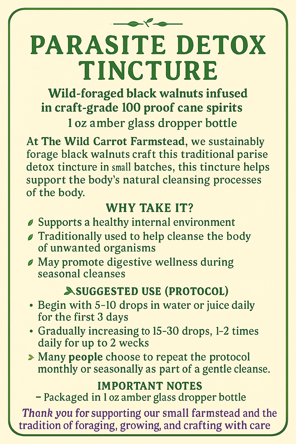 Black Walnut Tincture (1oz dropper)