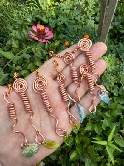 Handmade Copper Coil Flower Picking Pendant