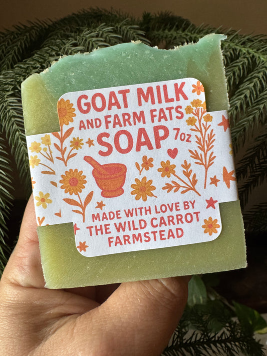 Hops Flower & Wild Bergamot Goat Milk & Farm Fats Soap (7oz bar)