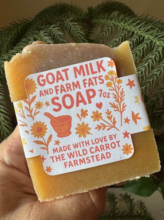 Sandalwood Rose Farm Fats & Goat Milk Soap Bar (7oz bar)