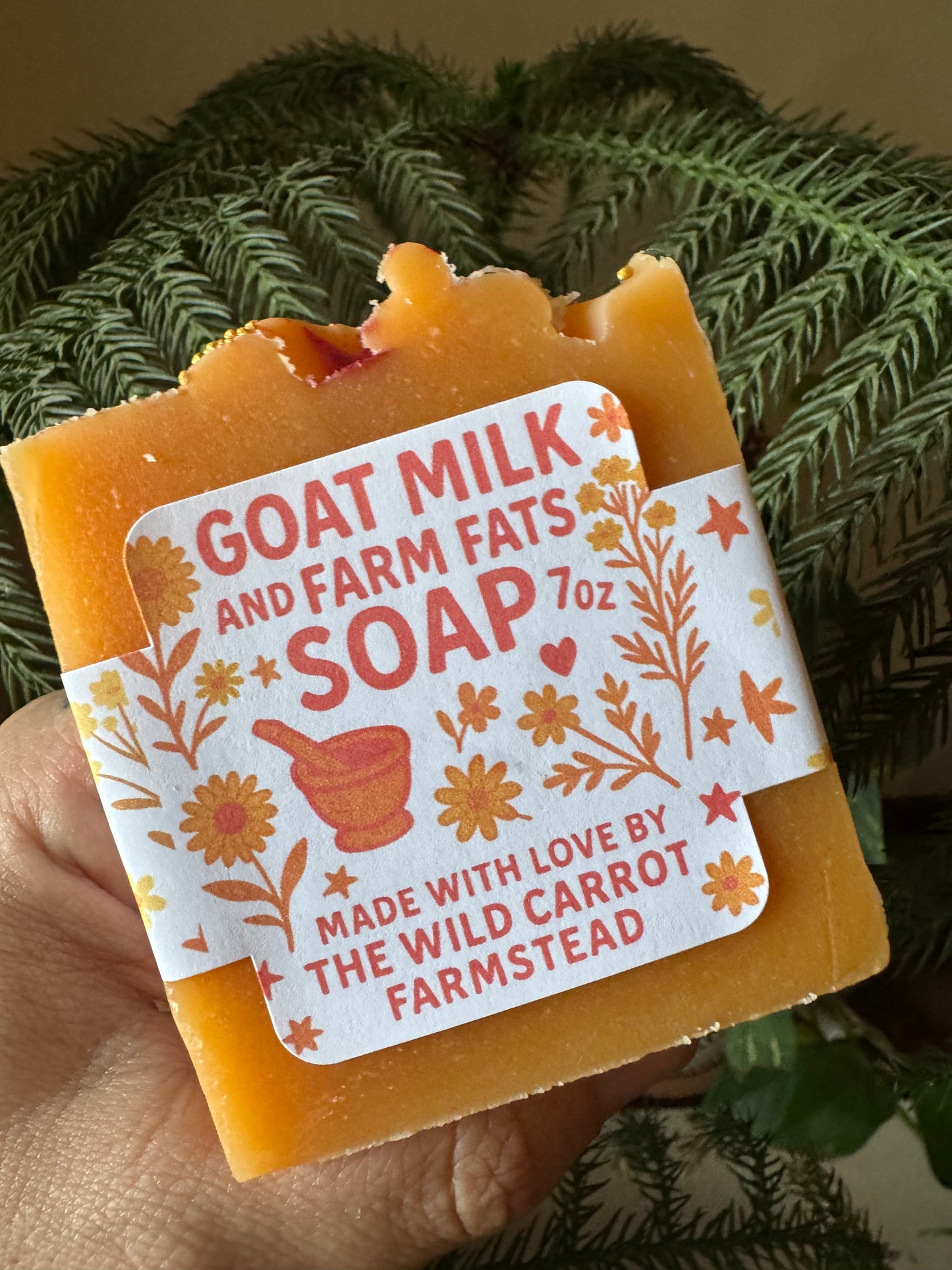 Nasturtium & Lemon Balm Goat Milk & Farm Fats Soap (7oz Bar)