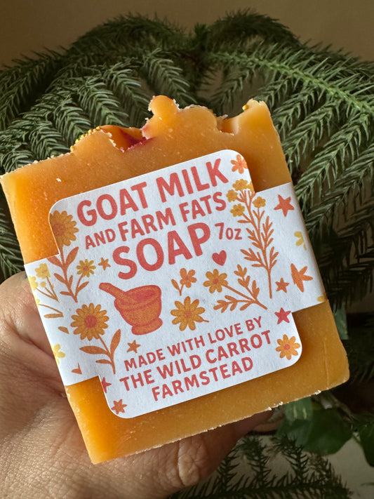 Nasturtium & Lemon Balm Goat Milk & Farm Fats Soap (7oz Bar)