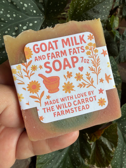 Elderflower Blossom & Plum Goat Milk & Farm Fat Soap (large 7oz bar)