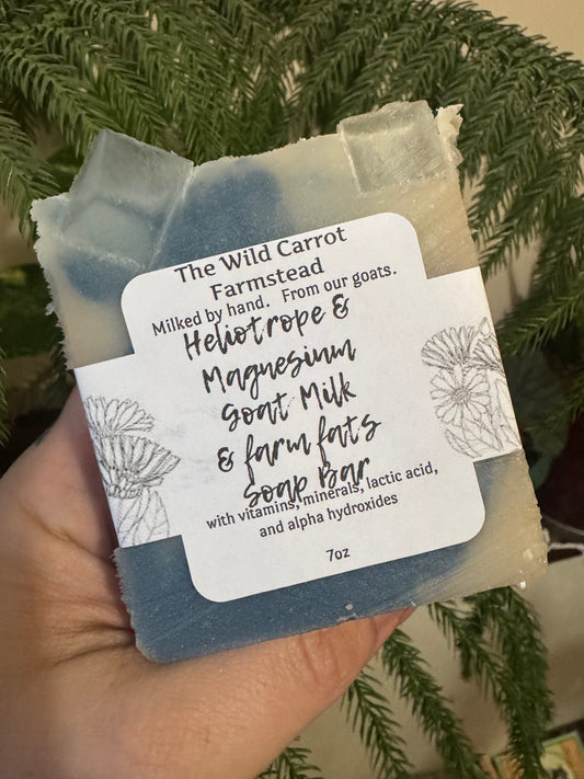 Heliotrope & Magnesium Goat Milk & Farm Fats Soap Bar (7oz)