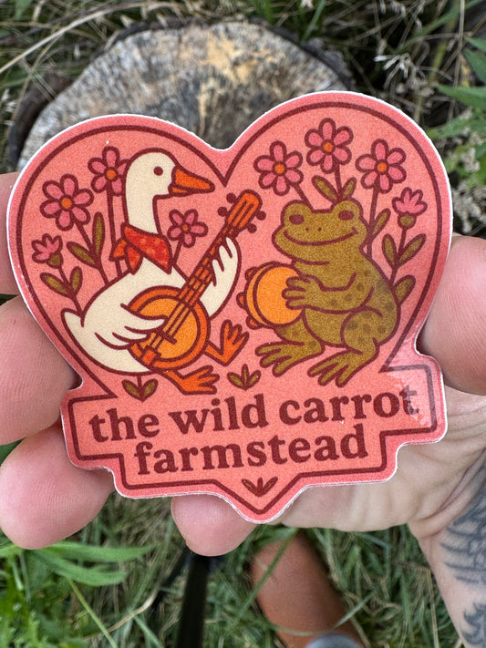 Goose & Frog Sticker (2.5”)