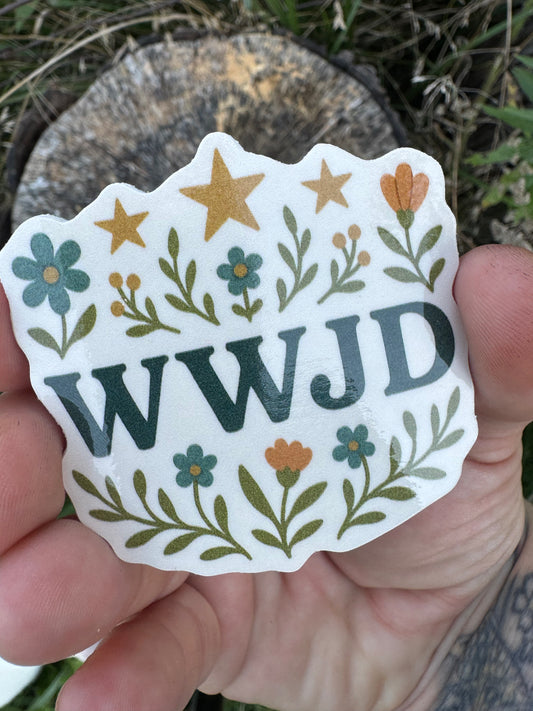 WWJD Sticker (2.5”)